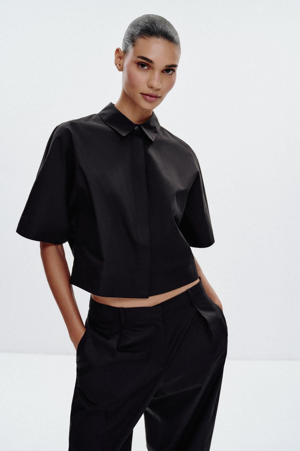 WIDE-SLEEVE POPLIN SHIRT - Zara фото 2