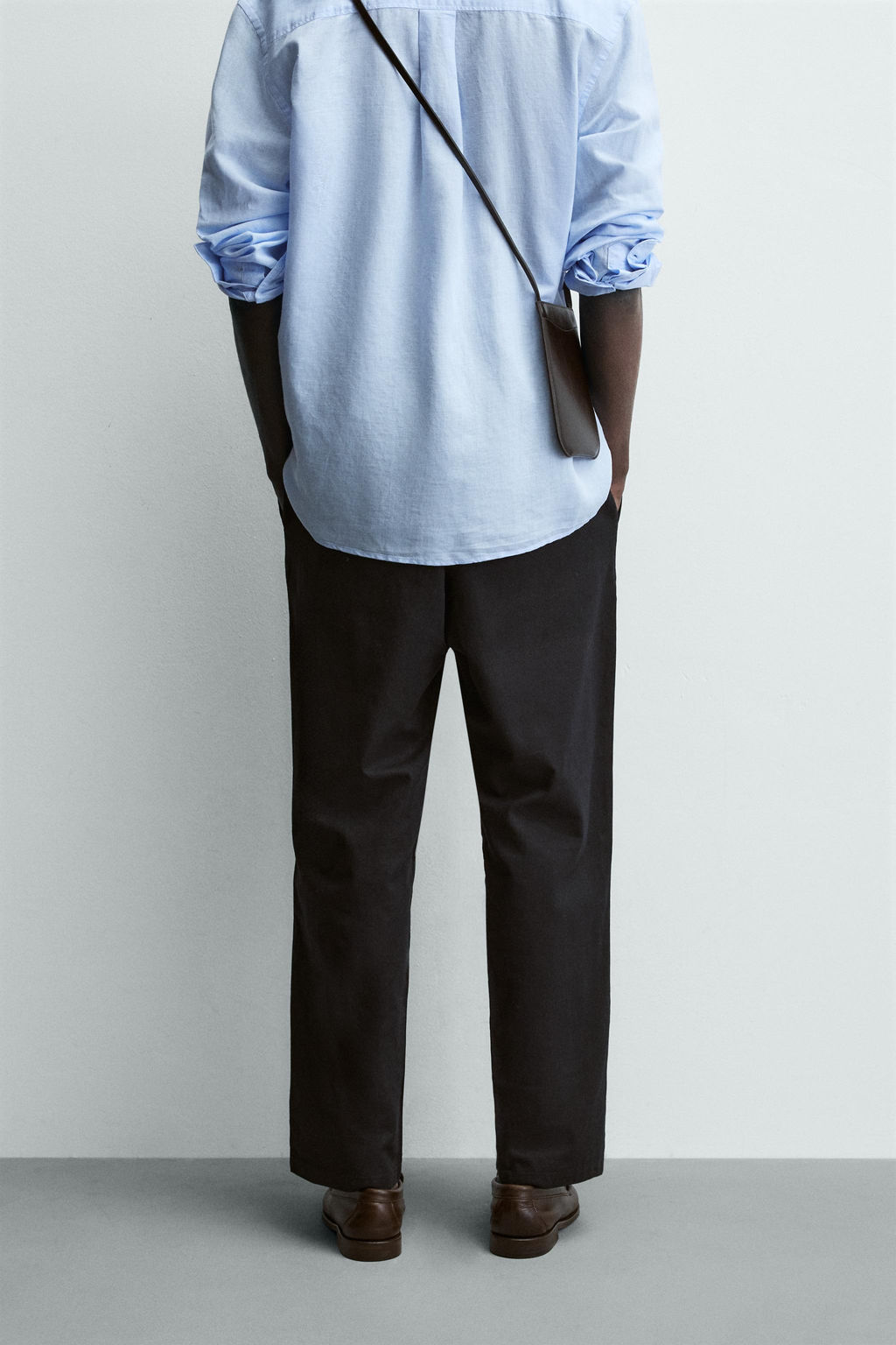 PANTAL?N RELAXED FIT ALGOD?N - LINO / Negro - Zara фото 3