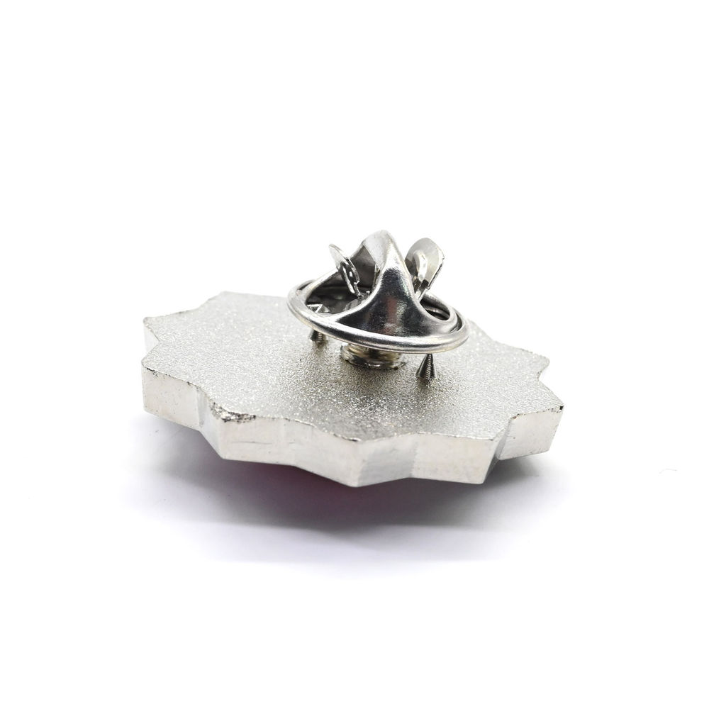 Брошь значок "Урал" с родонитом 25*25мм