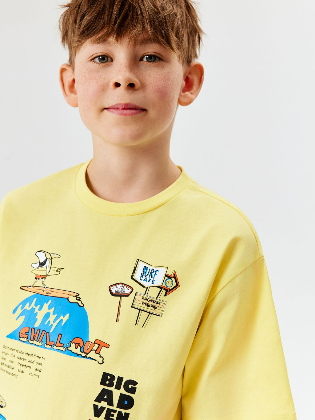 ACOOLA / Футболка детская для мальчиков Buru бледно-желтый  фото 5