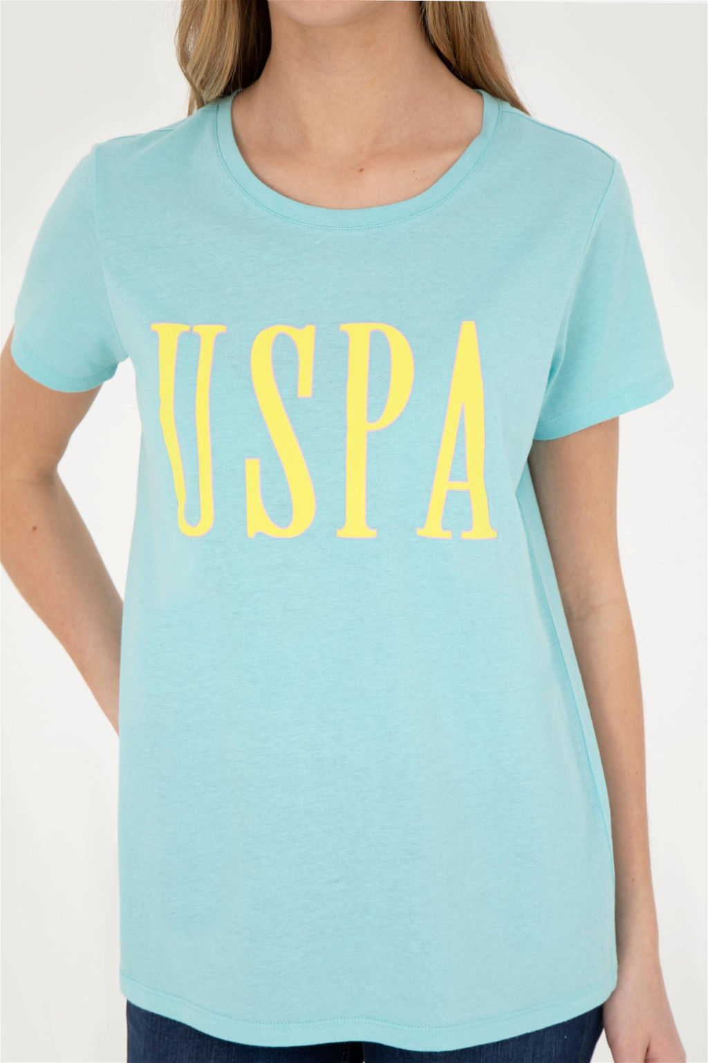 Женская мятная футболка с круглым вырезом - U.s. polo assn фото 6