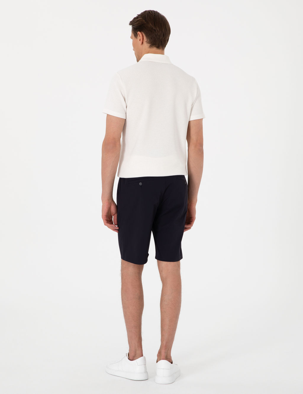 Lacivert Slim Fit Beli Lastikli Ba_c_kl_ Dokuma _ort