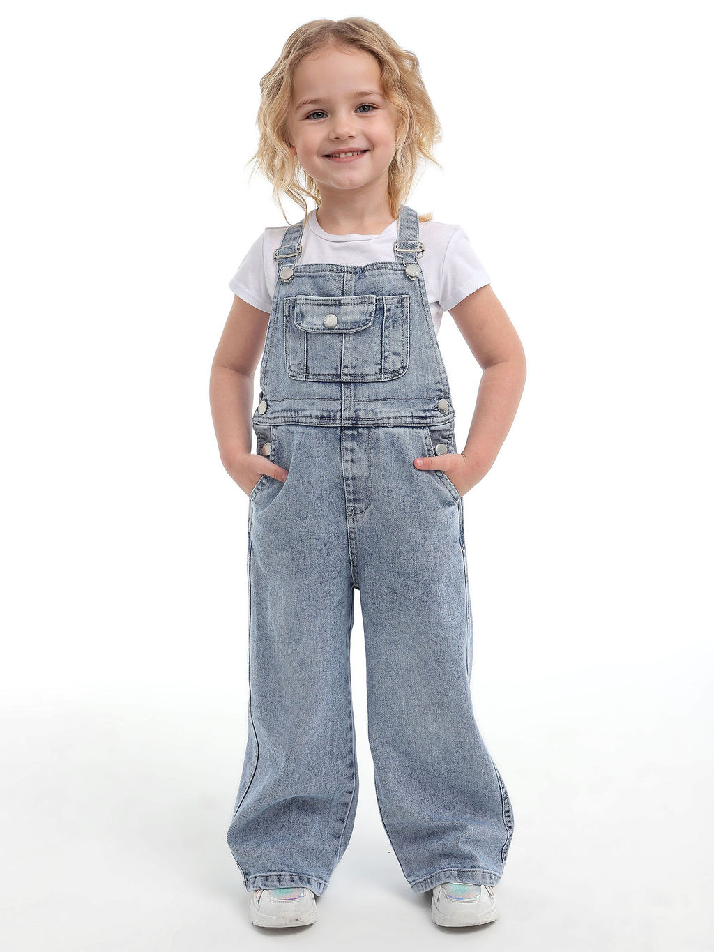Полукомбинезон джинсовый для девочек