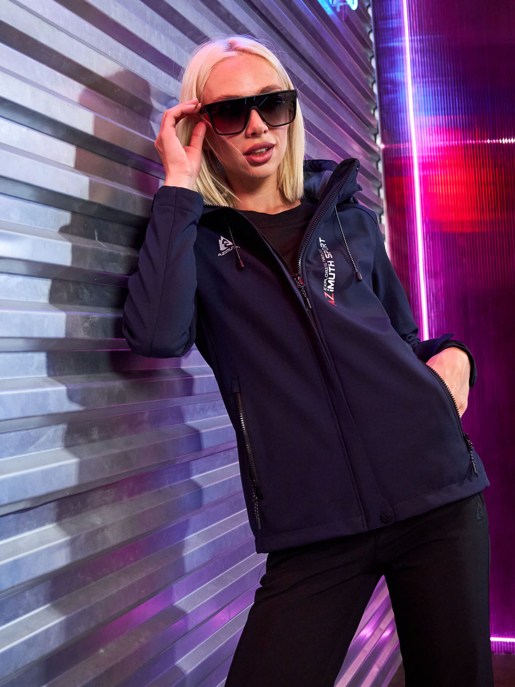 Женская мембранная куртка виндстоппер на флисе Azimuth Сияние 124/23983_709 Темно-Синий  фото 25