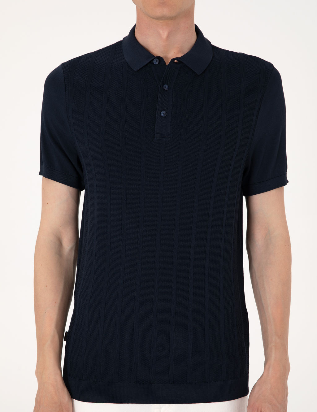 Lacivert Slim Fit Polo Yaka D__meli Triko Ti__rt