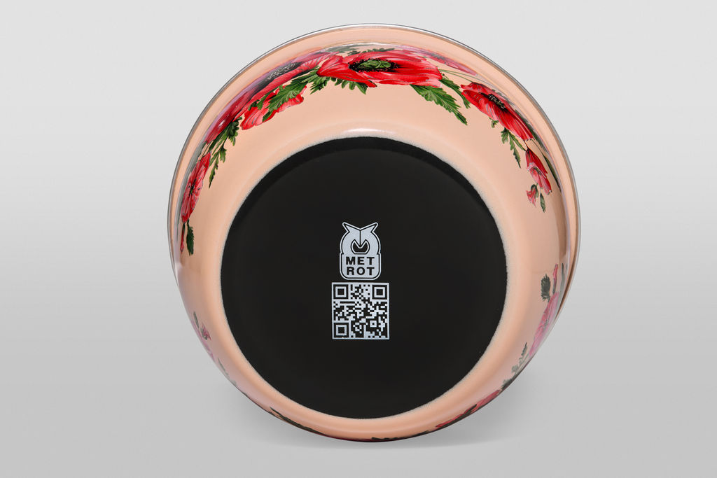 Миска эмалированная с пластастиковой крышкой 16 см - Metrot фото 3