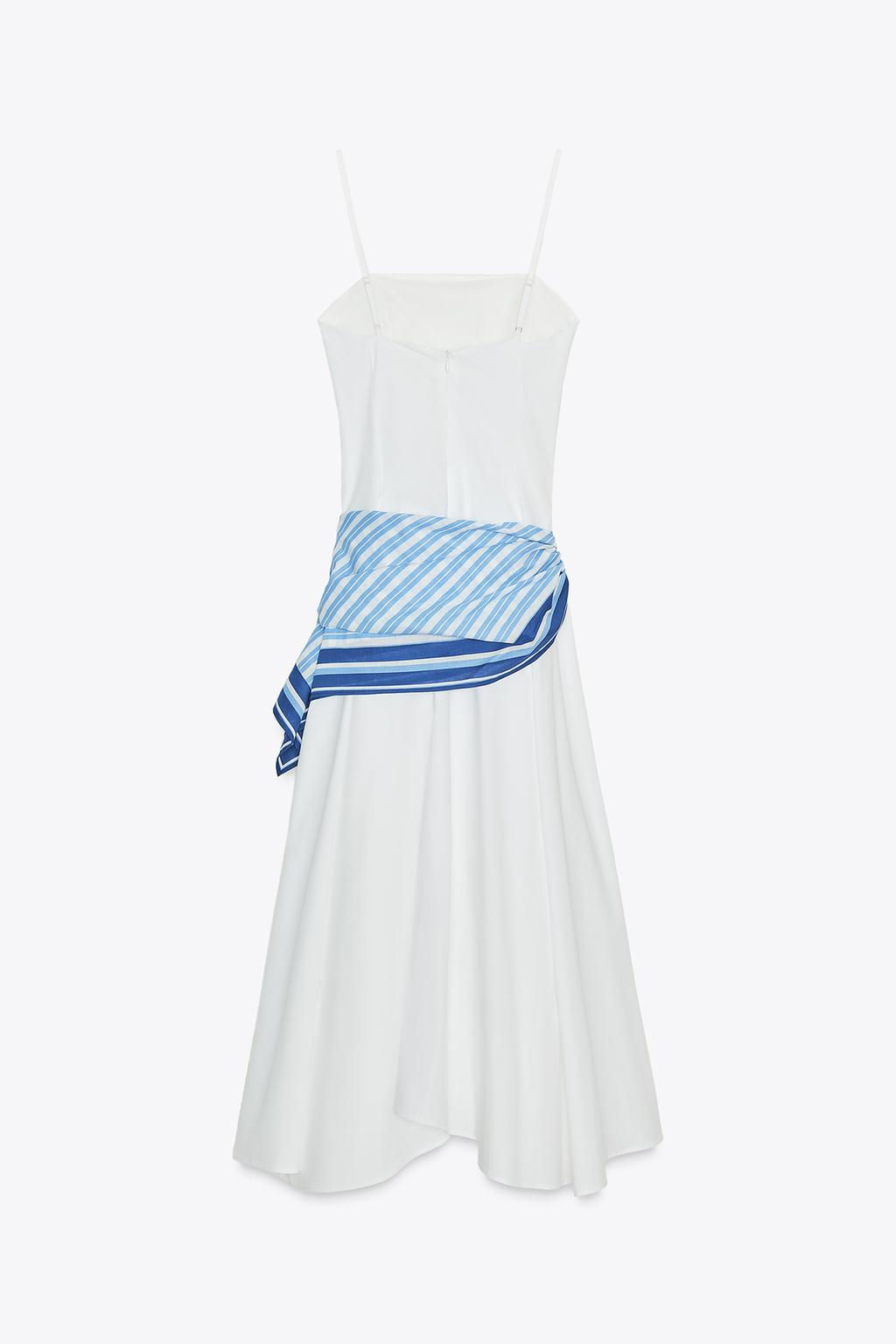 STRIPED SCARF MIDI DRESS - Zara фото 2