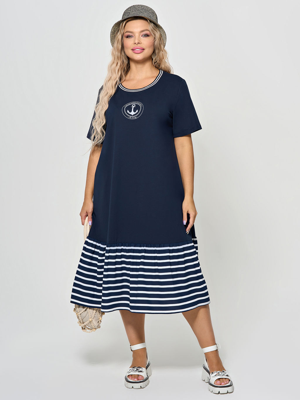 Платье 0387-1с темно-синий