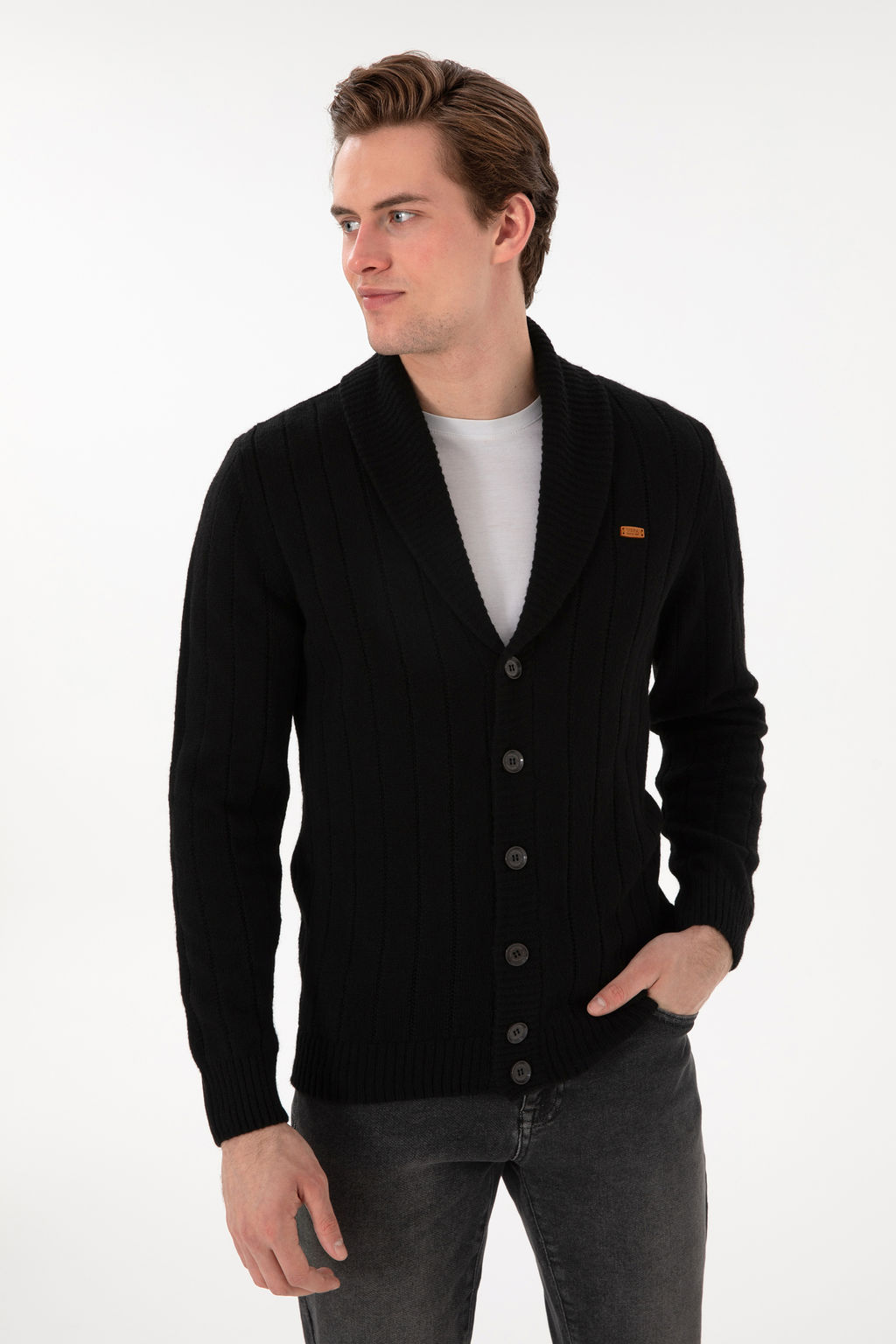 Мужская черная трикотажная кардиганская скидка в корзине - U.s. polo assn фото 15