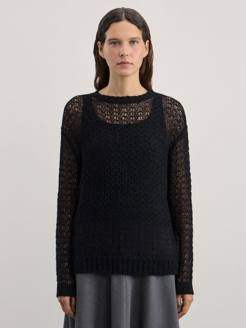 Джемпер ажурный с добавлением шерсти / Zarina  фото 3