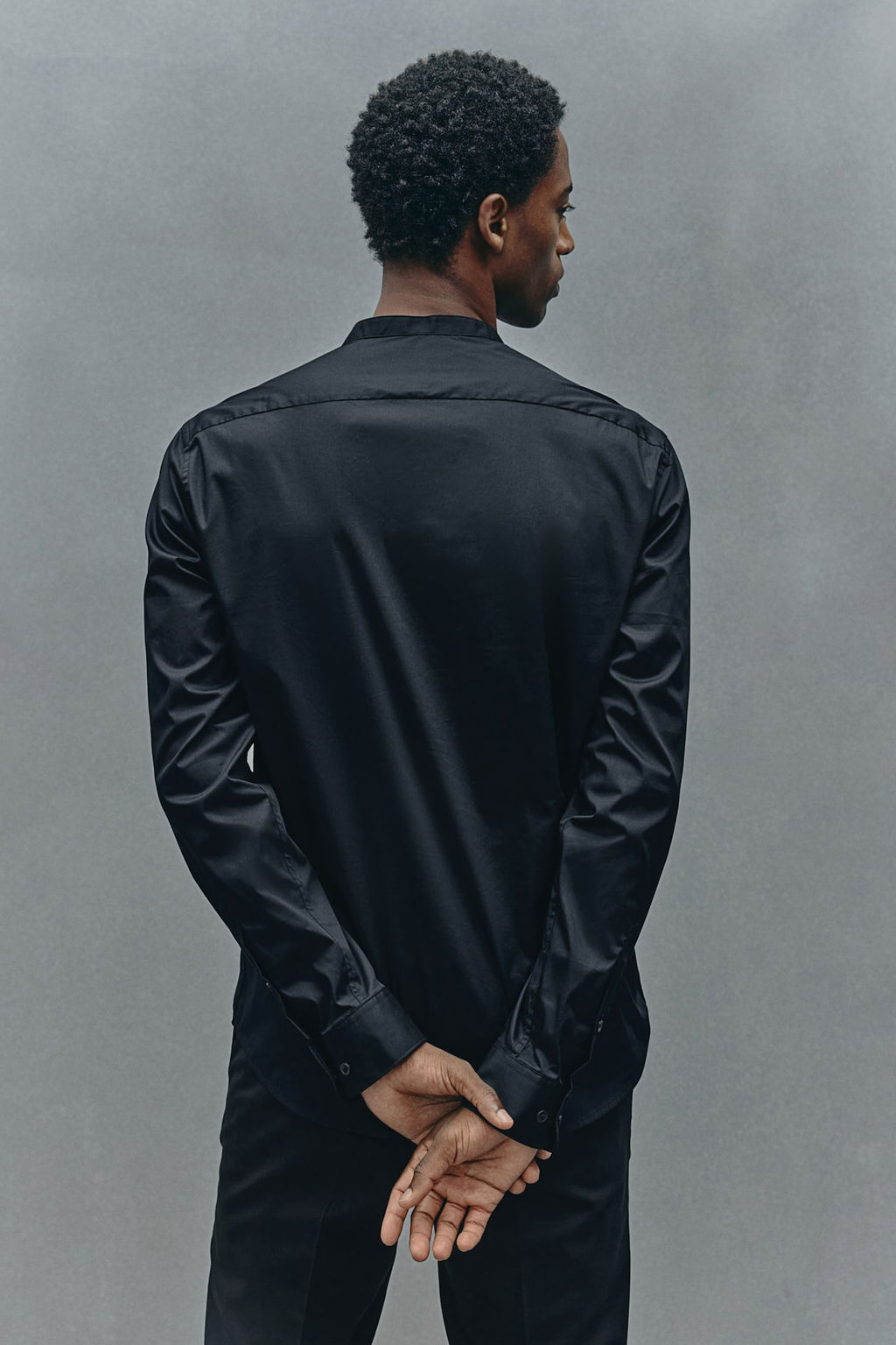 Camisa con cuello mao Slim Fit - H&m фото 4