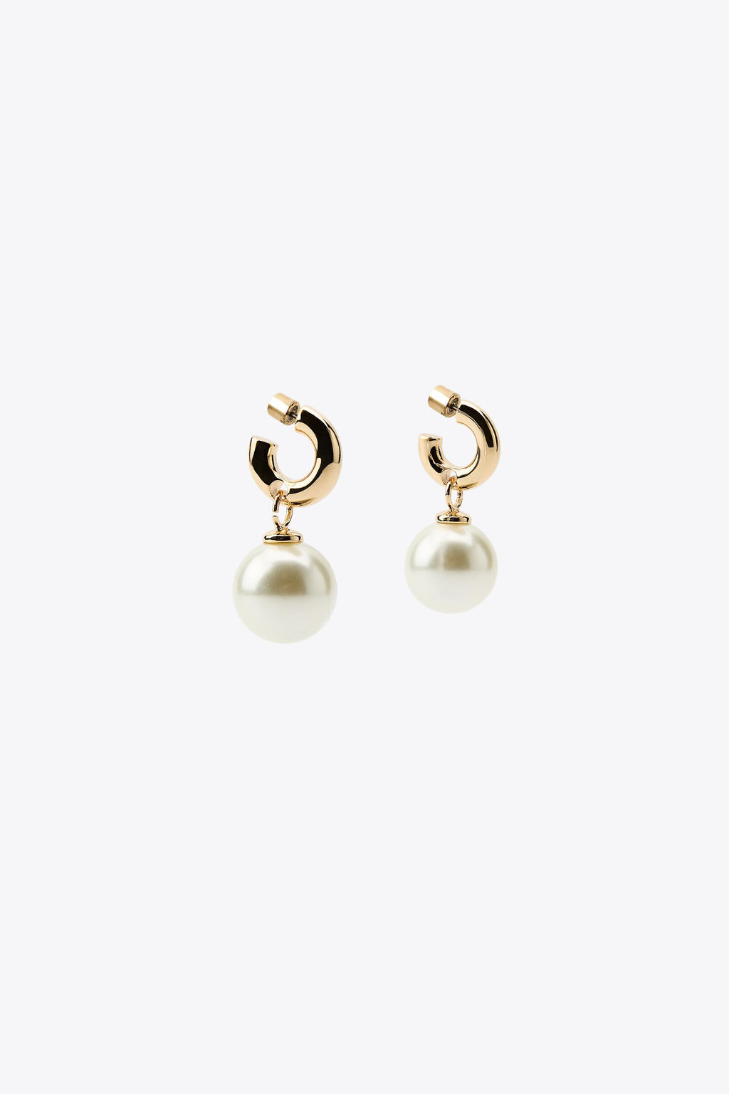PEARL HOOP EARRINGS - Zara фото 3