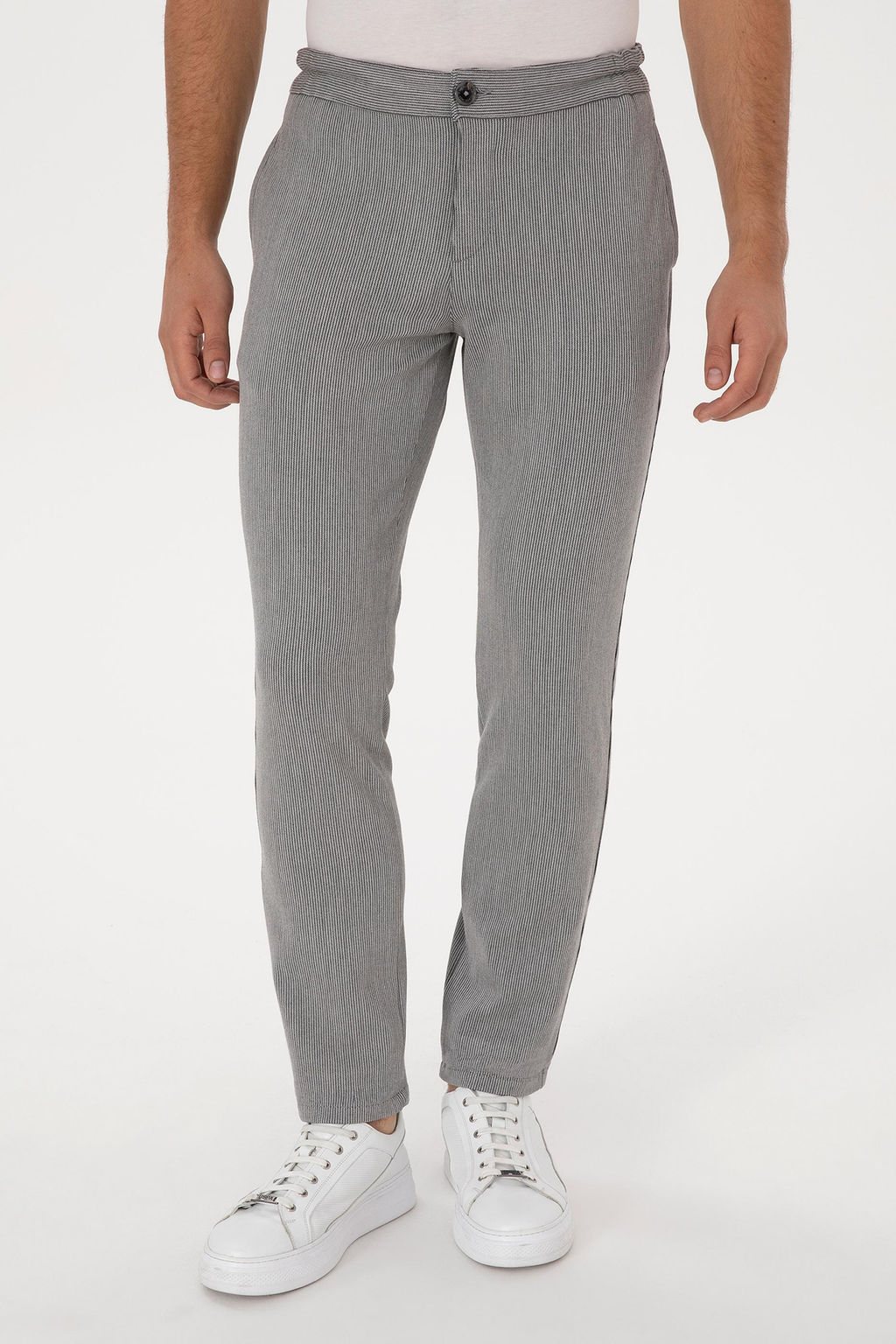 Erkek A__k Gri Slim Fit Kanvas / Chino Pantolon - U.s. polo assn фото 2