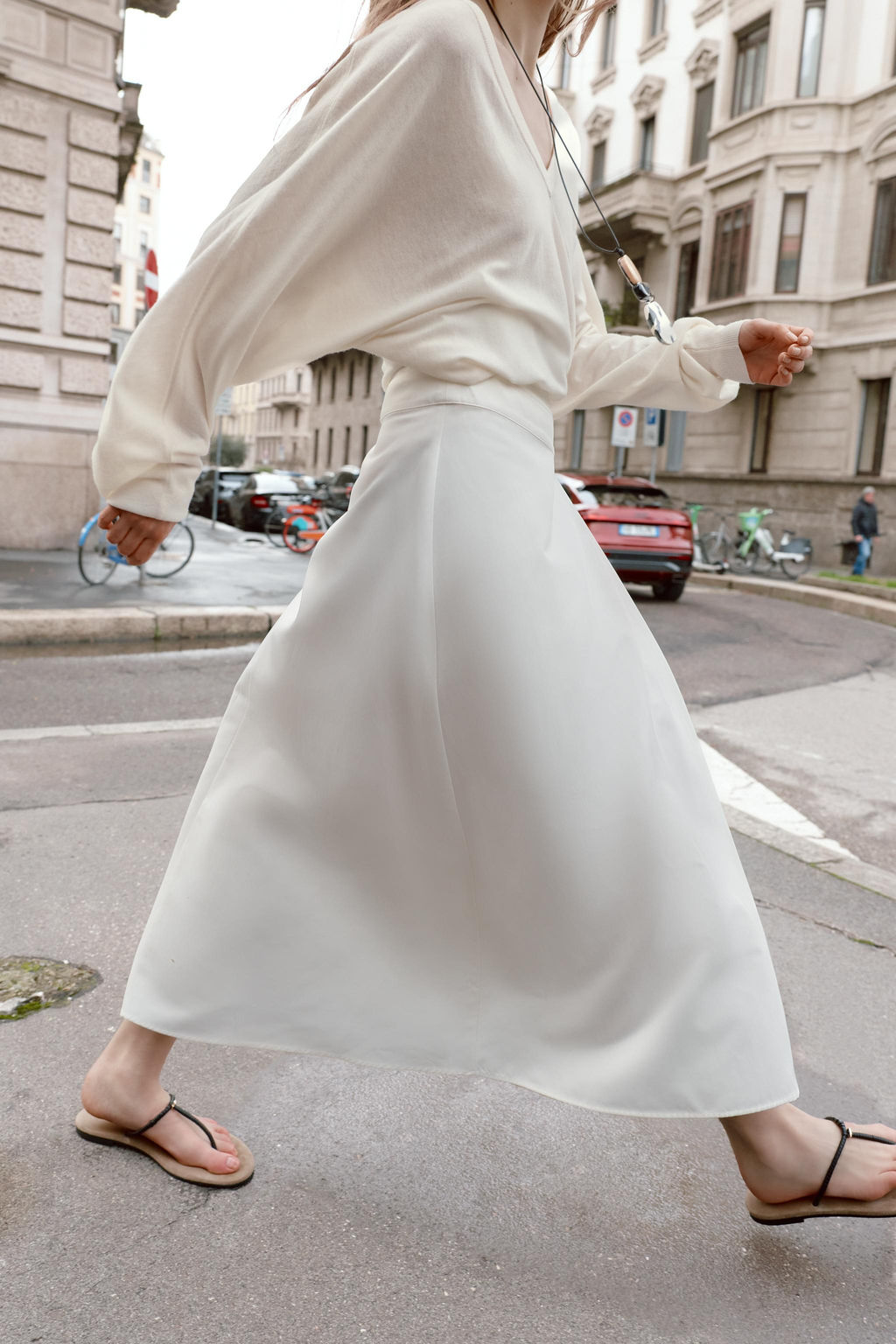 FALDA PAREO MIDI HEBILLA / Blanco - Zara фото 7