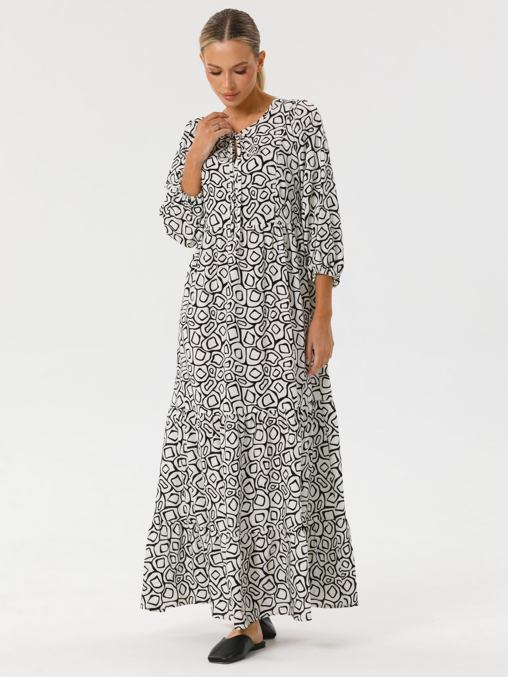 Платье ярусное с принтом - Stilla фото 2