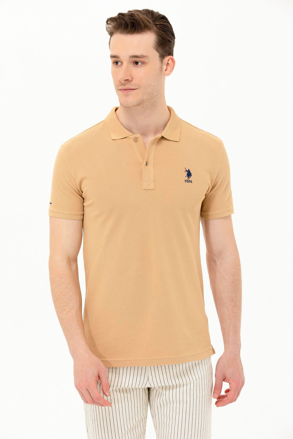 Мужская футболка Camel Polo Neck Basic - U.s. polo assn фото 4