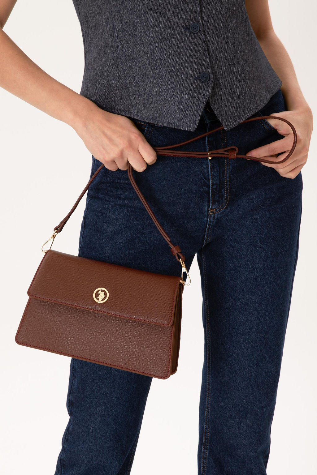 Женская бордовая сумка через плечо Неожиданная скидка в корзине - U.s. polo assn фото 2