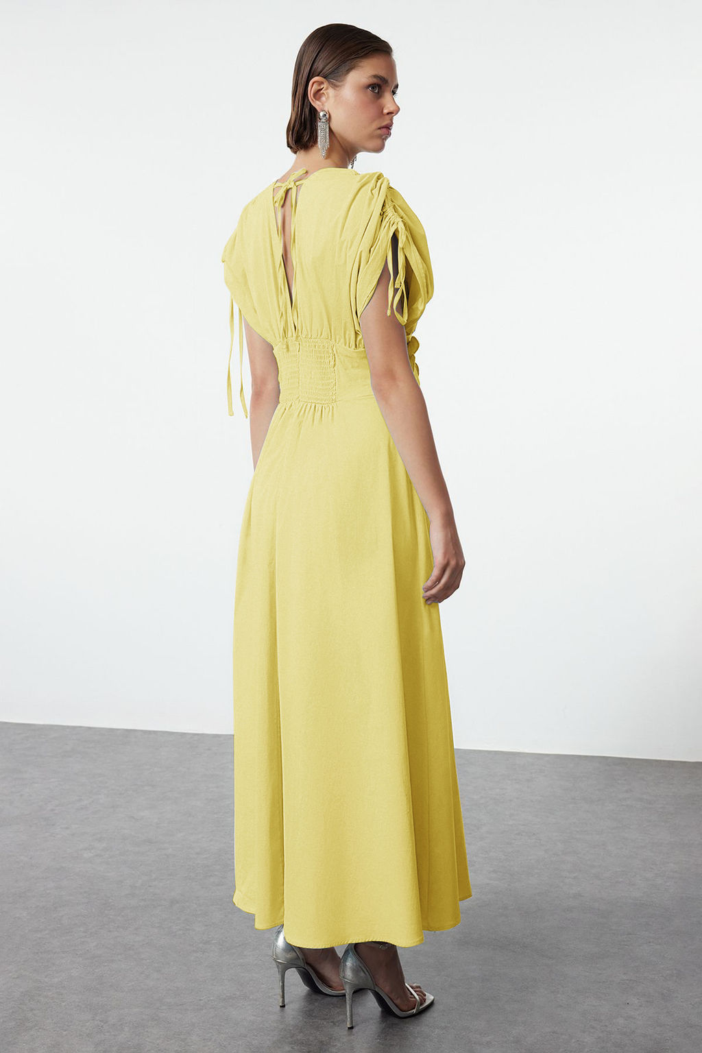 Trendyolmilla Ac?k Mavi 3 Boyutlu Cicek Detayl? Poplin S?k Abiye Gece Mezuniyet Elbisesi TPRSS24EL00282  фото 19