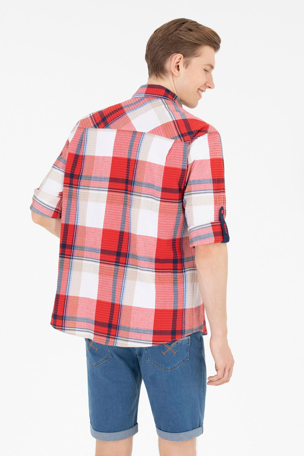 U. S. Polo Assn Мужская красная рубашка в шотландскую клетку - U.s. polo assn фото 5