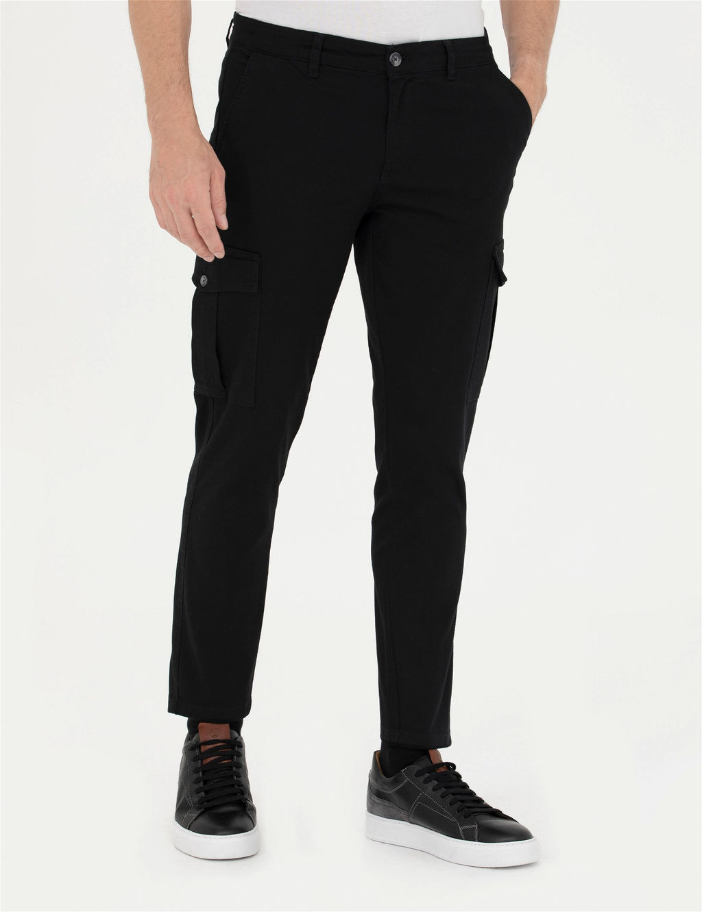 Siyah Slim Fit Kanvas Pantolon