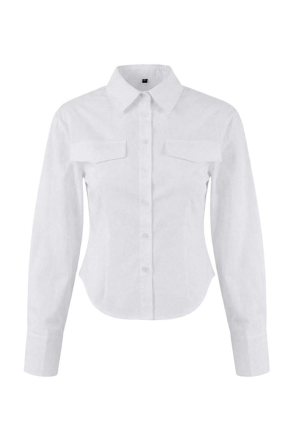 Trendyolmilla Wardrobe Essentials  Beyaz Cep Detayl? Vucuda Oturan Gomlek | TWOSS26GO00019  фото 6