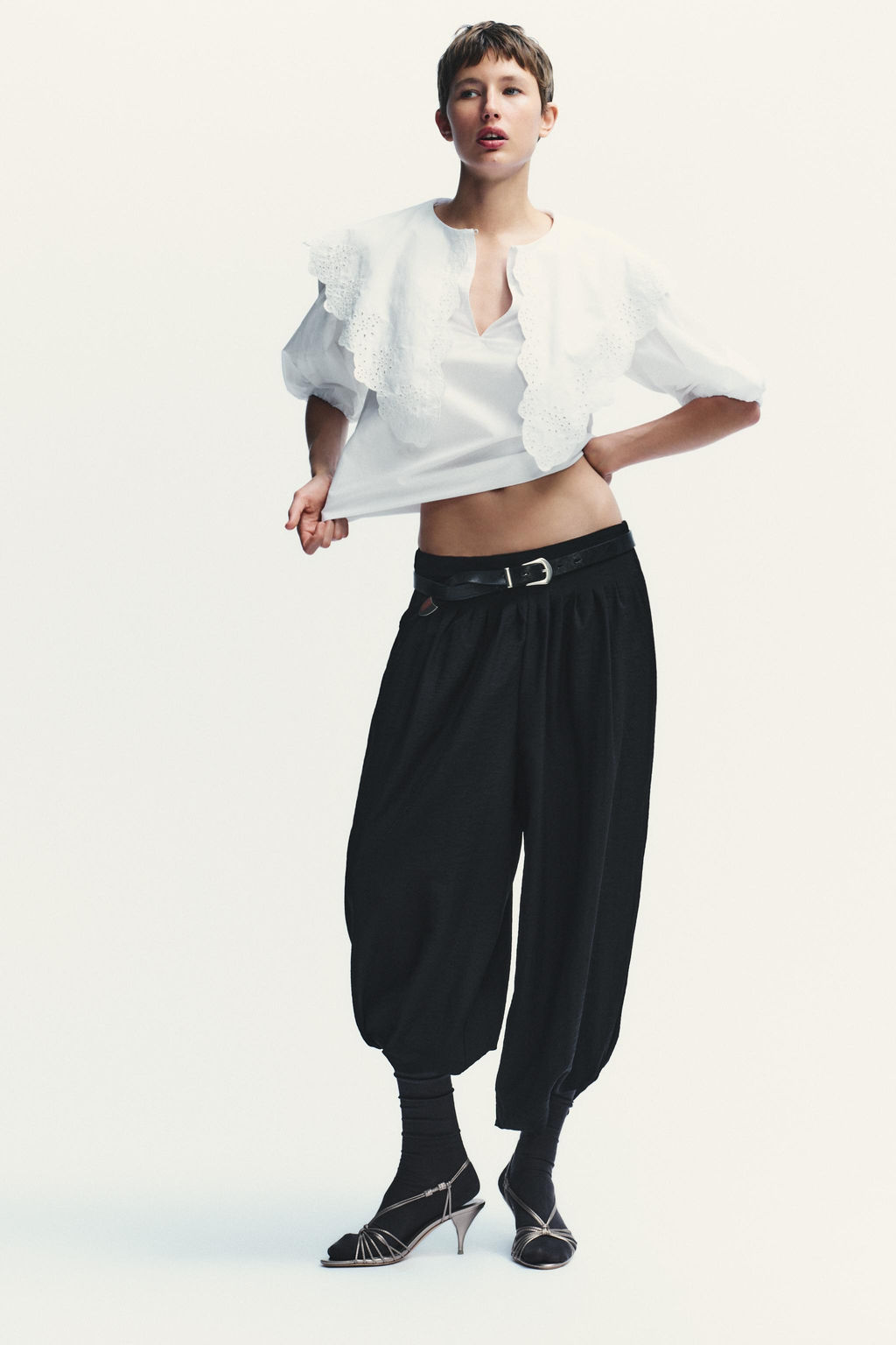 POPLIN SHIRT WITH PETER PAN COLLAR - Zara фото 8