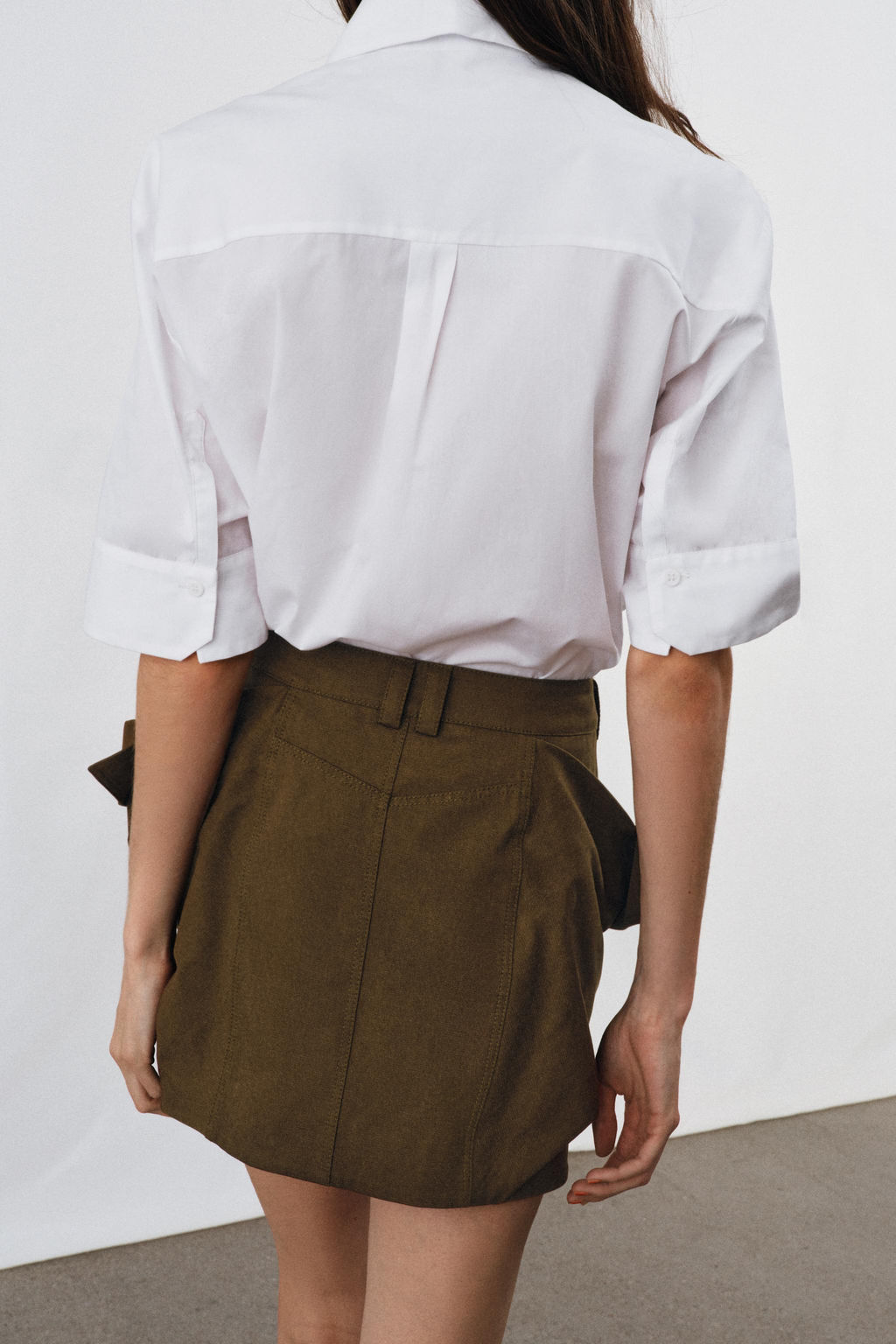 CAMISA POPEL?N PECHERA ZW COLLECTION / Blanco - Zara фото 3