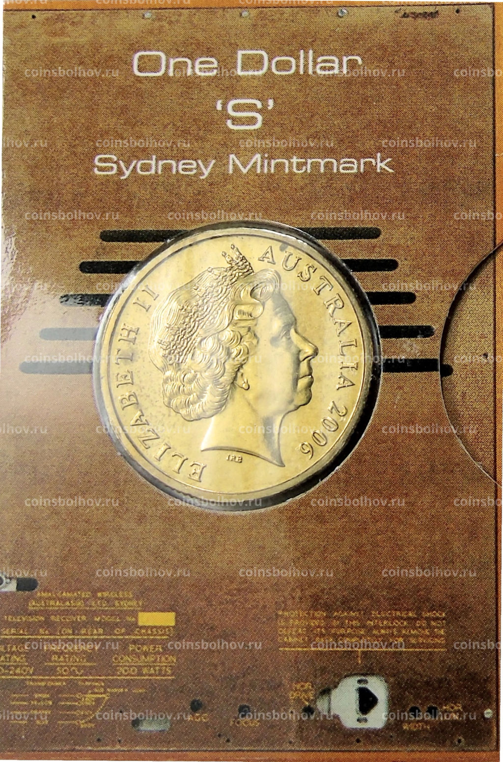 Монета 1 доллар 2006 года S Австралия 50 лет австралийскому телевидению (в блистере)