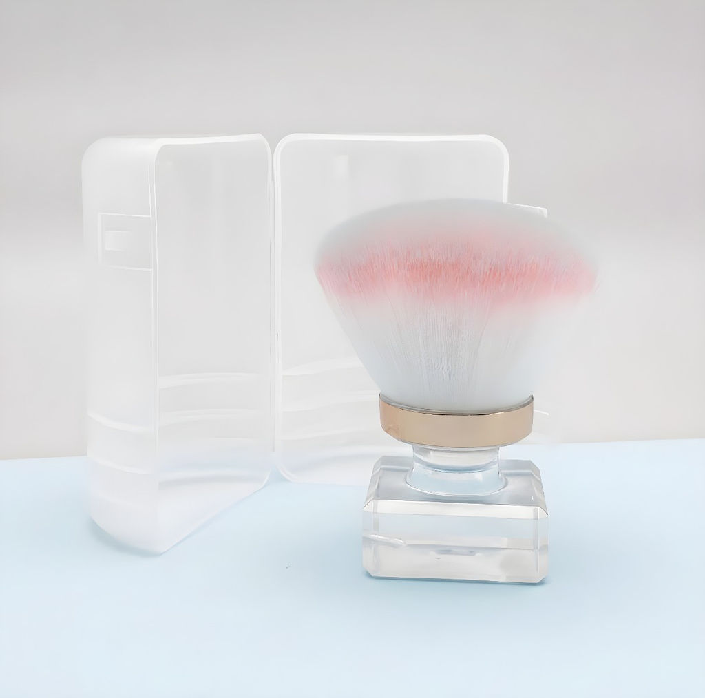 Kristaller Кисть-сметка для удаления маникюрного опила и волос, бело-розовый фото 5