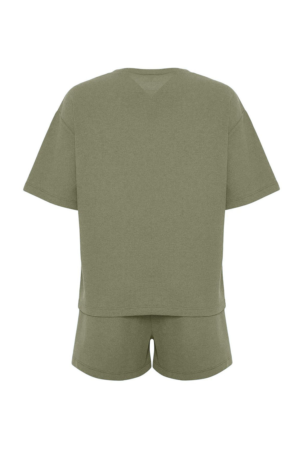 Trendyolmilla Siyah Waffle Kumas Sortlu Orme Pijama Tak?m? THMSS22PT0524  фото 21