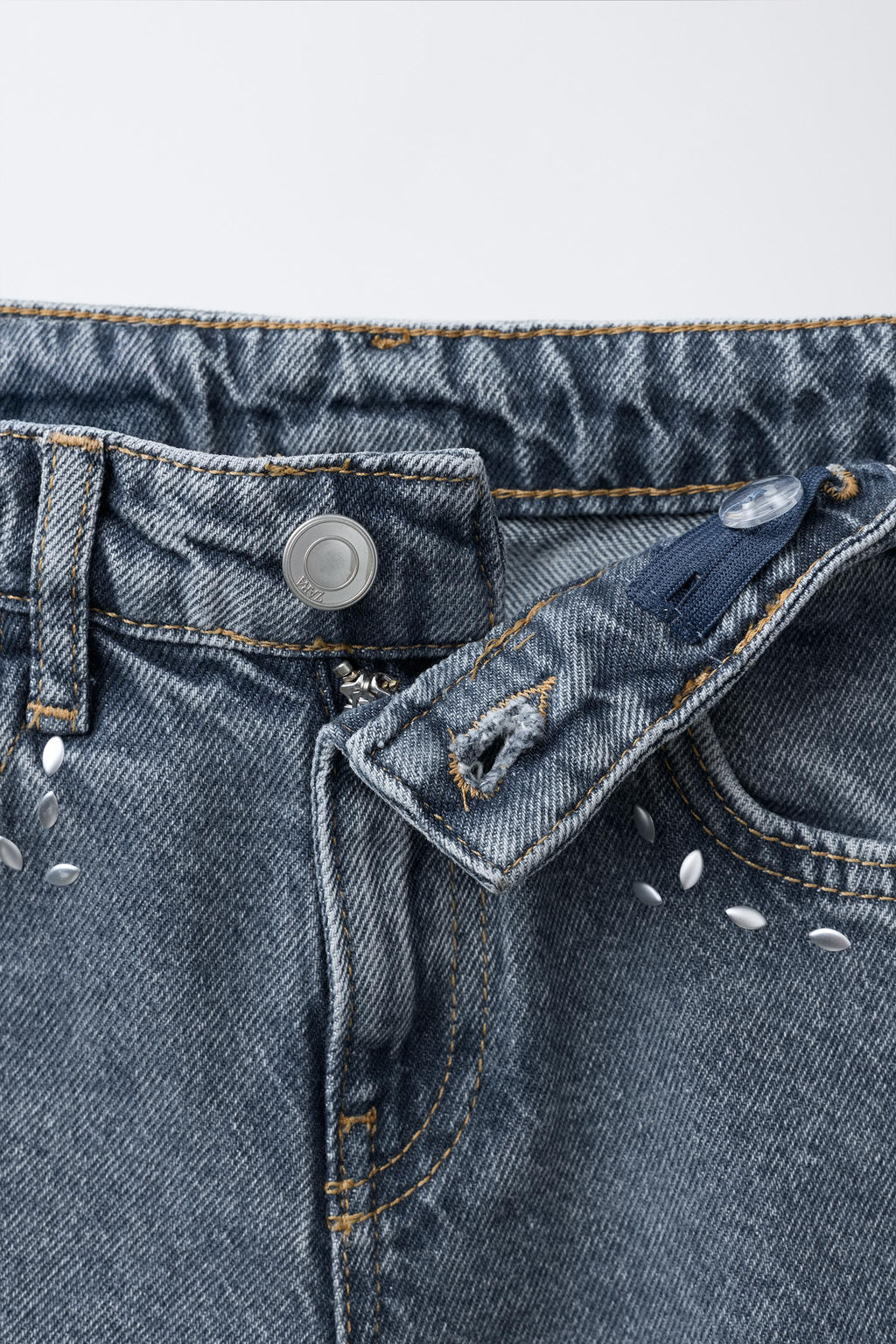 STUDDED WIDE-LEG JEANS - Zara фото 3