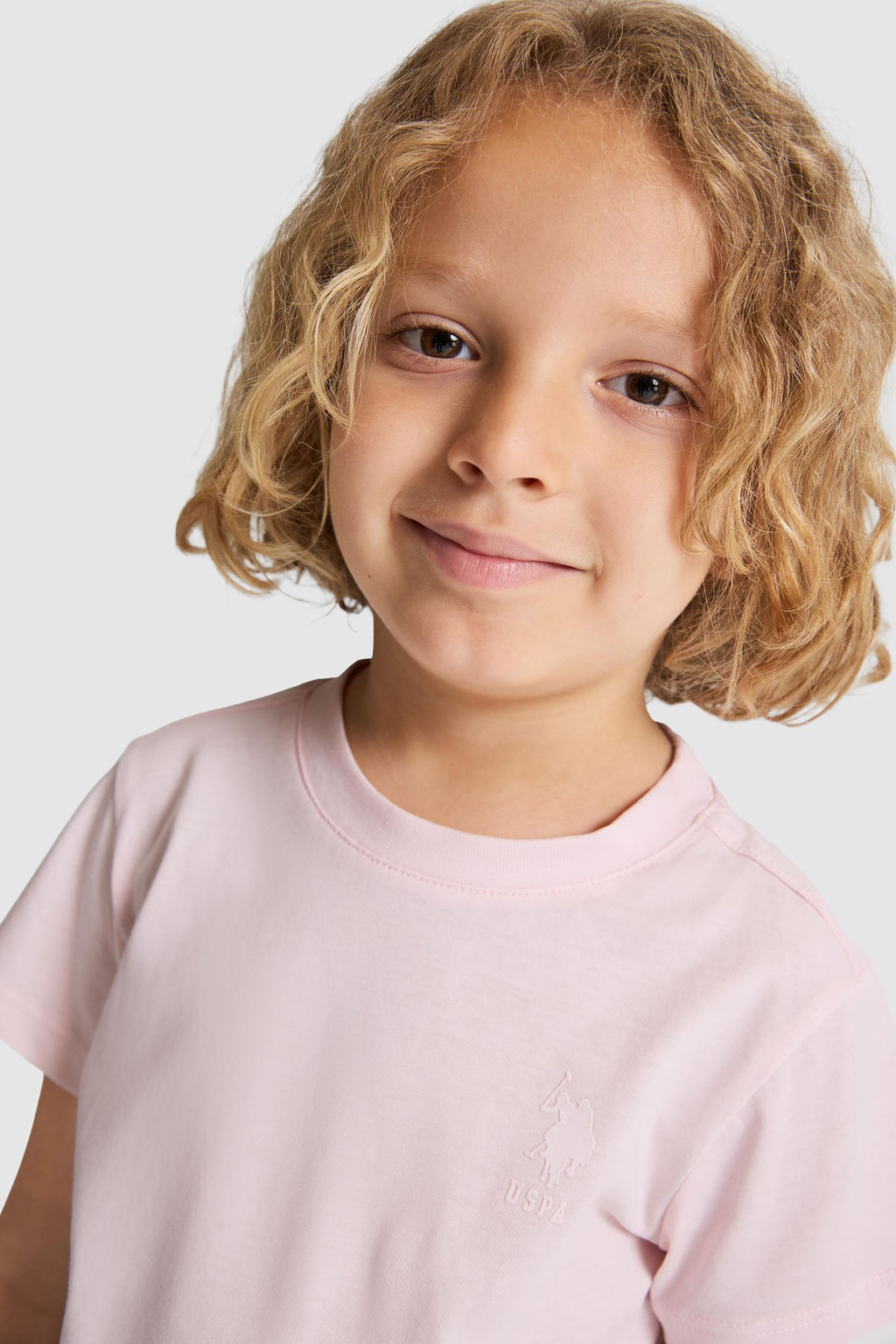 Erkek _ocuk A__k Pembe Bisiklet Yaka Basic Ti__rt