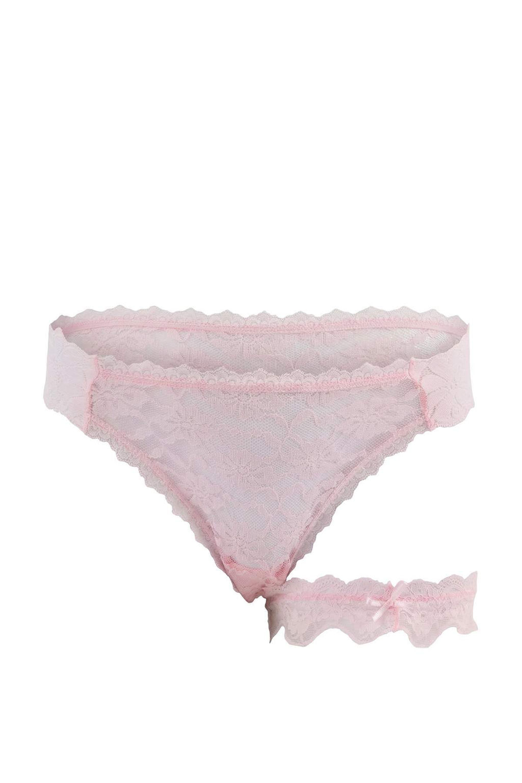 Ekru-Pembe 2li Dantel Tanga Kulot THMSS26KU00017