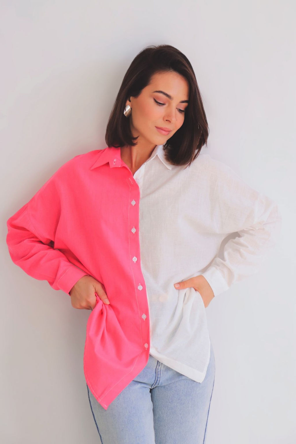 Martichelli Рубашка бело-розовая