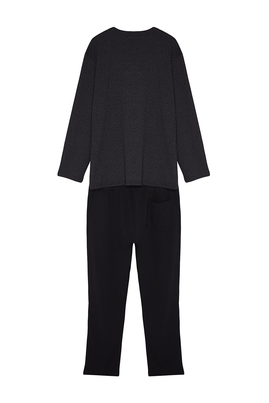 TRENDYOL MAN Erkek Antrasit Regular Fit Bask?l? Orme Pijama Tak?m? TMNAW24PT00038 - Trendyolmilla фото 8