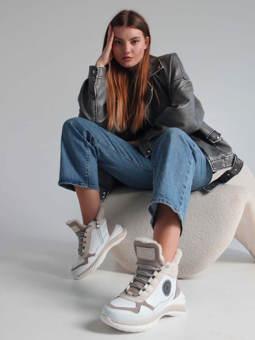 Ботинки EDART 350.uno2 w. белый бежевый/байка