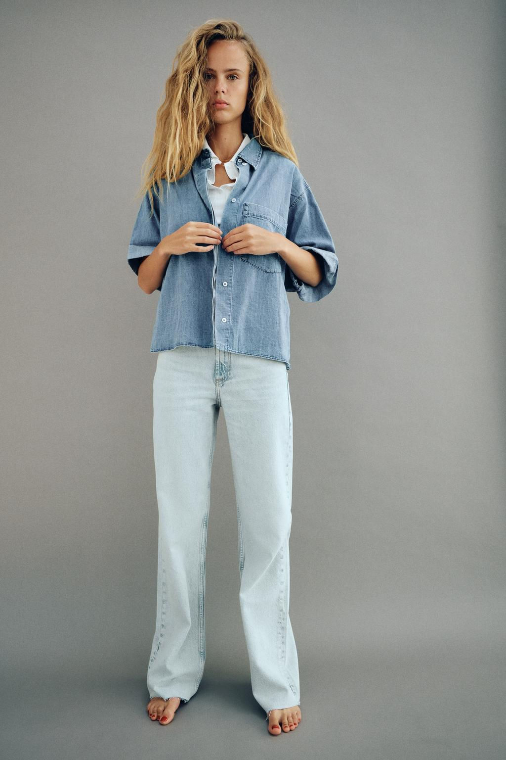TRF WIDE-LEG HIGH-WAIST JEANS - Zara фото 42