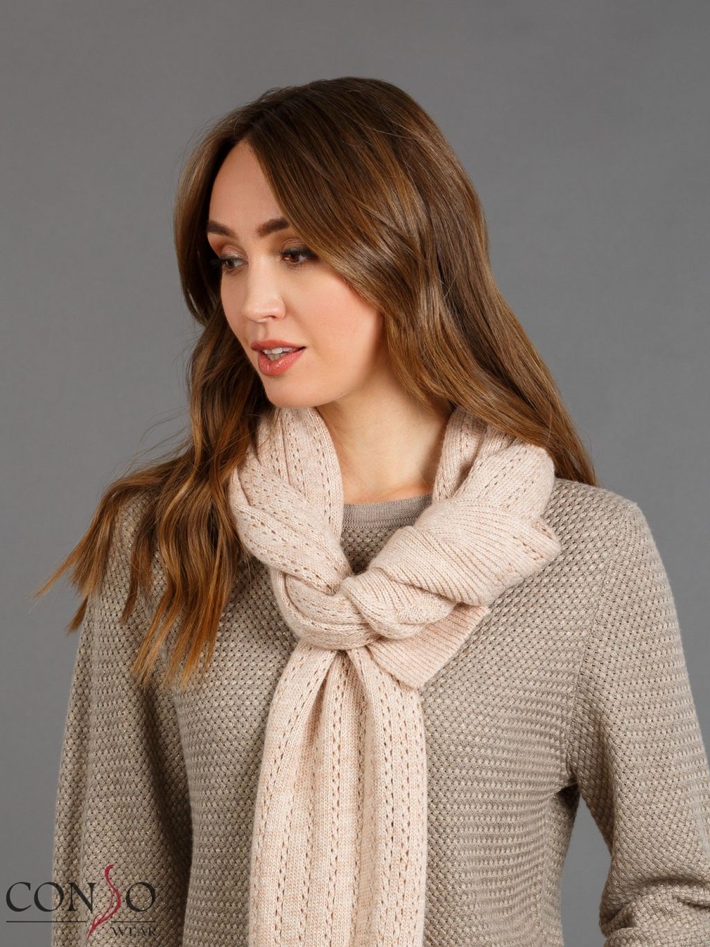 Conso/KS 200327 - beige Шарф  фото 3