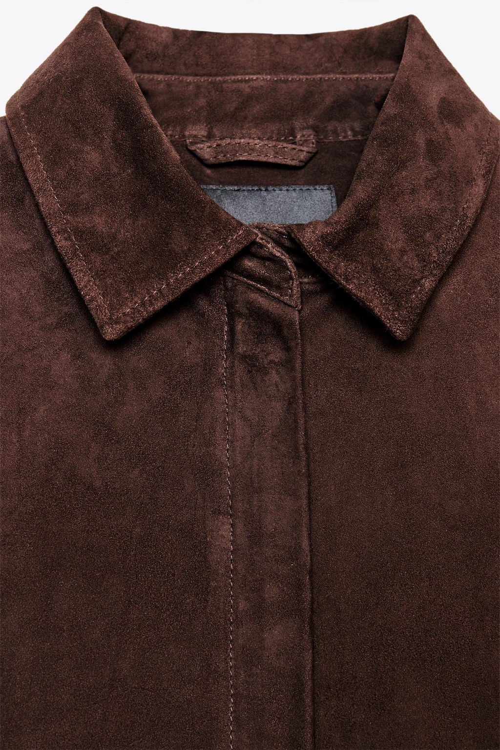 ZW COLLECTION LIMITED EDITION 100% SUEDE LEATHER OVERSHIRT - Zara фото 4