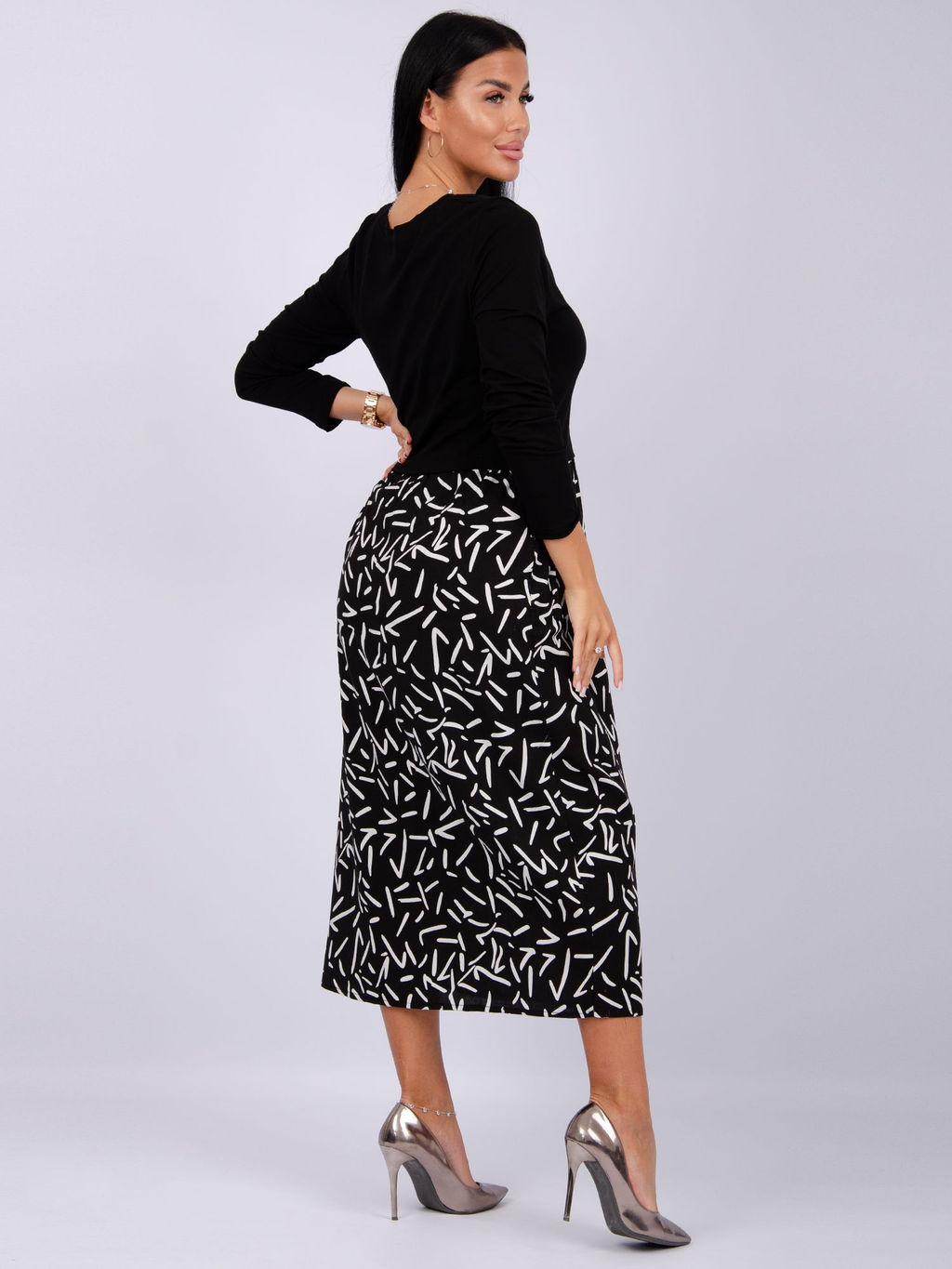 Платье Жаклин, вискоза/кулирка (М) - Малина фото 14