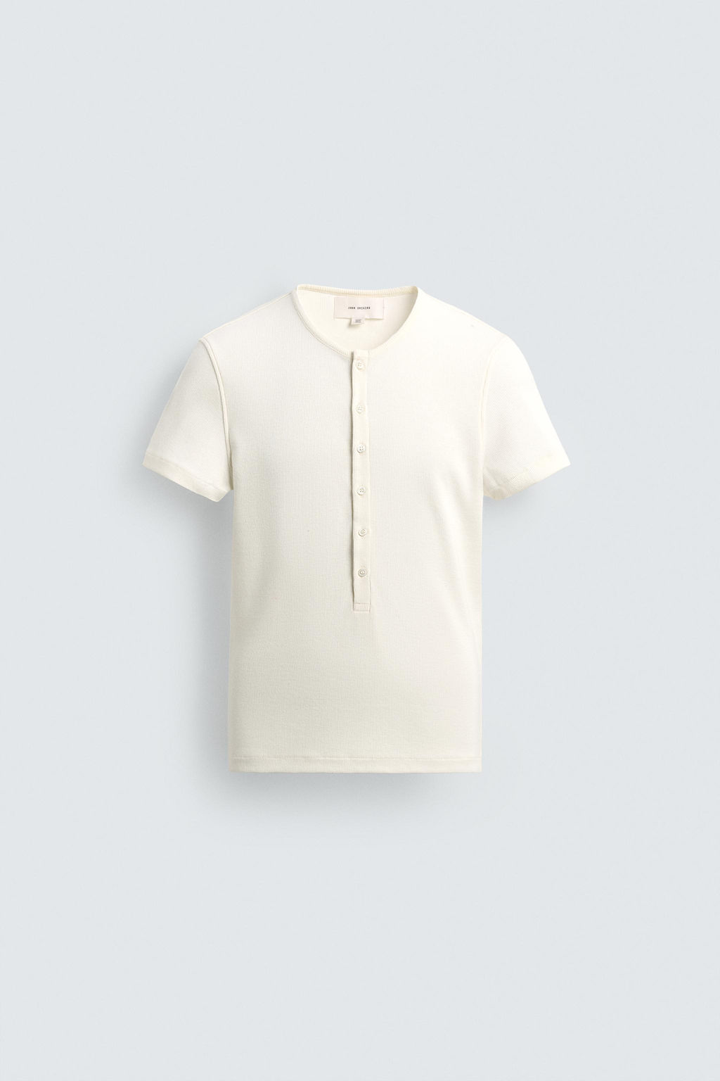 CAMISETA RIB CUELLO PANADERO / Blanco roto