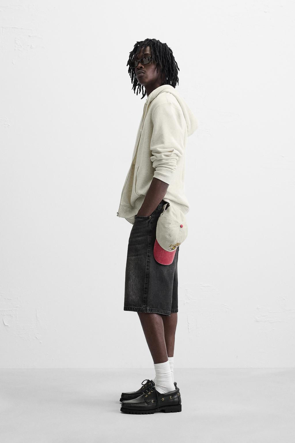 BASIC BAGGY FIT DENIM BERMUDA - Zara фото 4