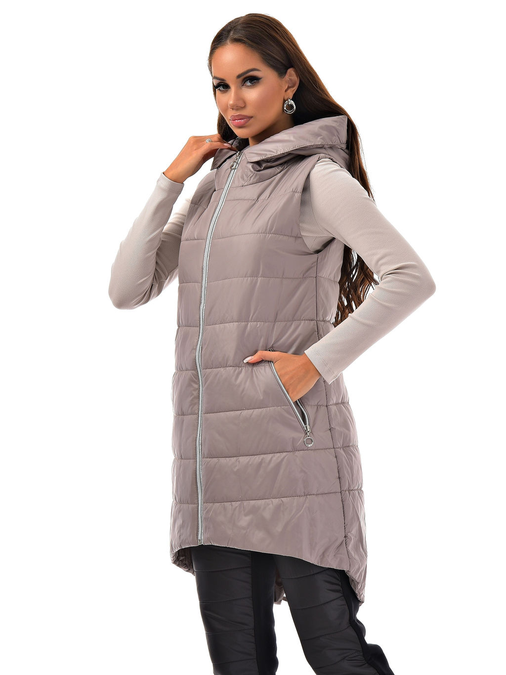 .Жилет из плащевки утепленный синтепон 150г - А+б коллекция фото 9