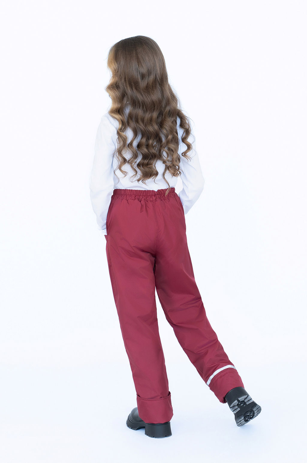 Брюки на поясе демисезонные бордовые