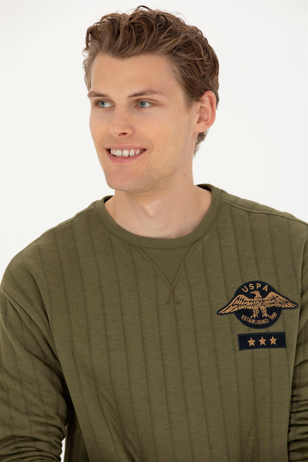 Мужской свитшот цвета хаки - U.s. polo assn фото 8