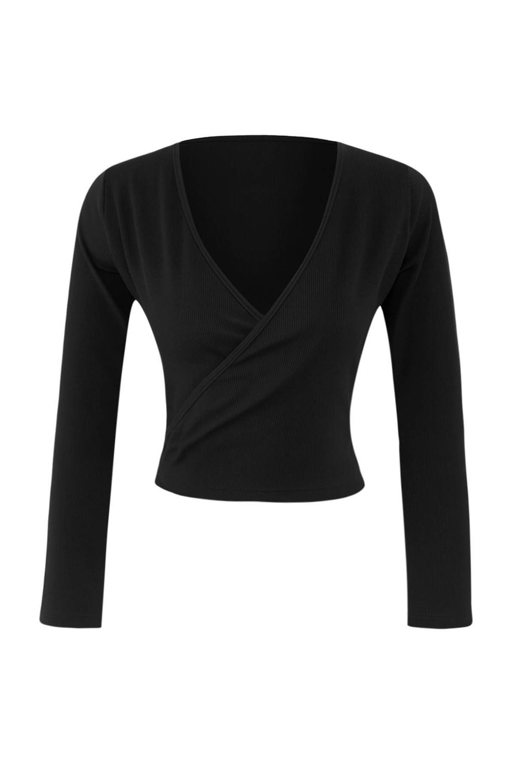 Siyah Dalg?c/Scuba Kumas Crop Orme Spor Ust/Bluz THMAW26BZ00005