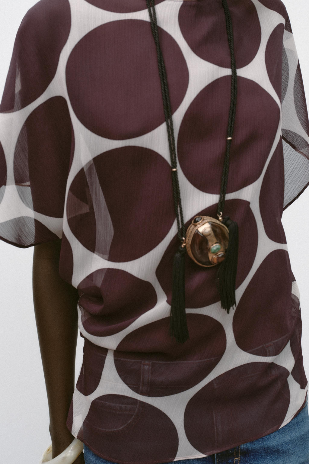SHEER POLKA DOT TOP - Zara фото 14