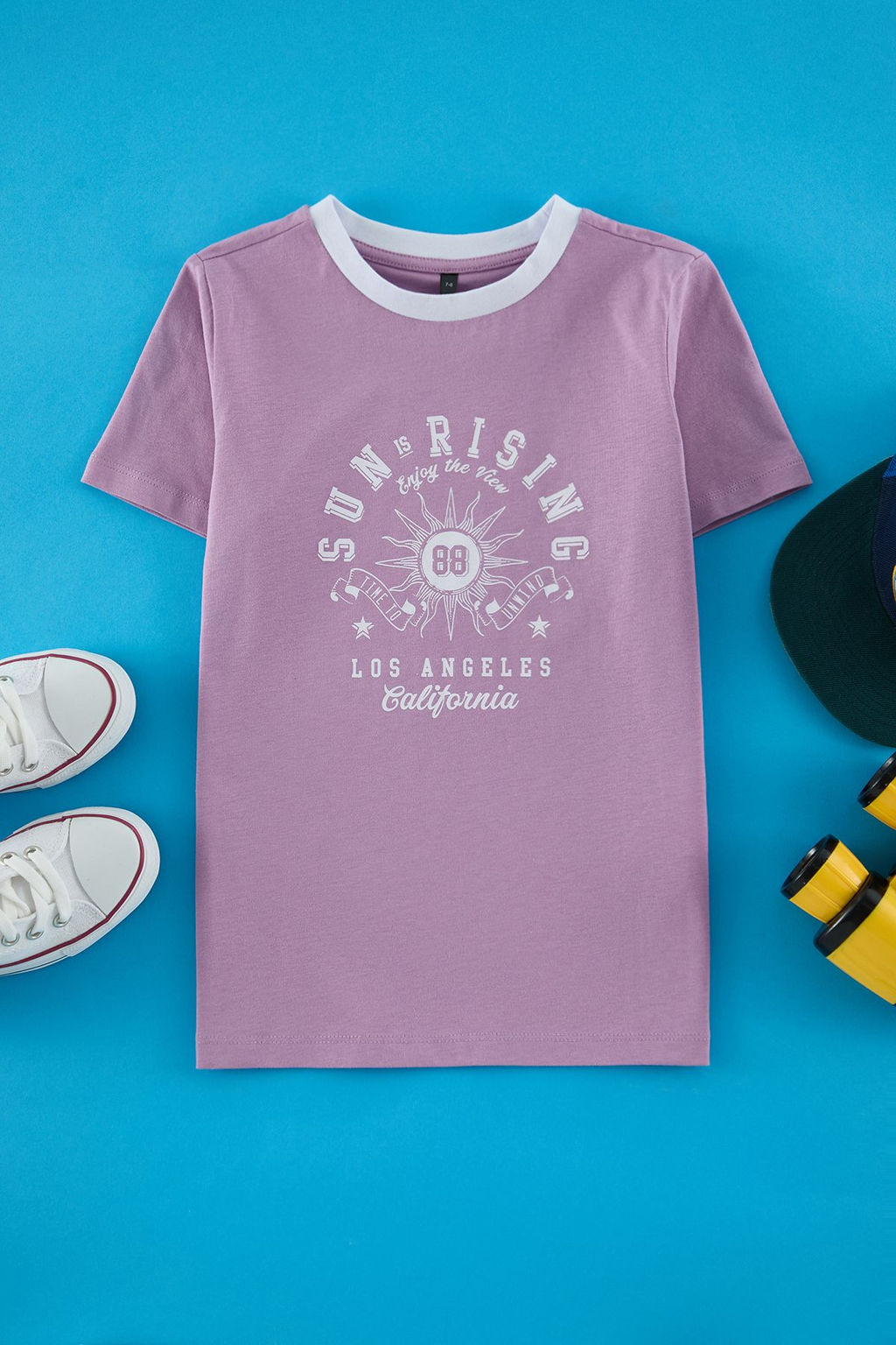 Bebe Mavisi Erkek Cocuk %100 Pamuk Slogan Bask?l? Regular Kal?p K?sa Kol Orme T-Shirt TKDSS25TS00042 - Trendyolmilla фото 4