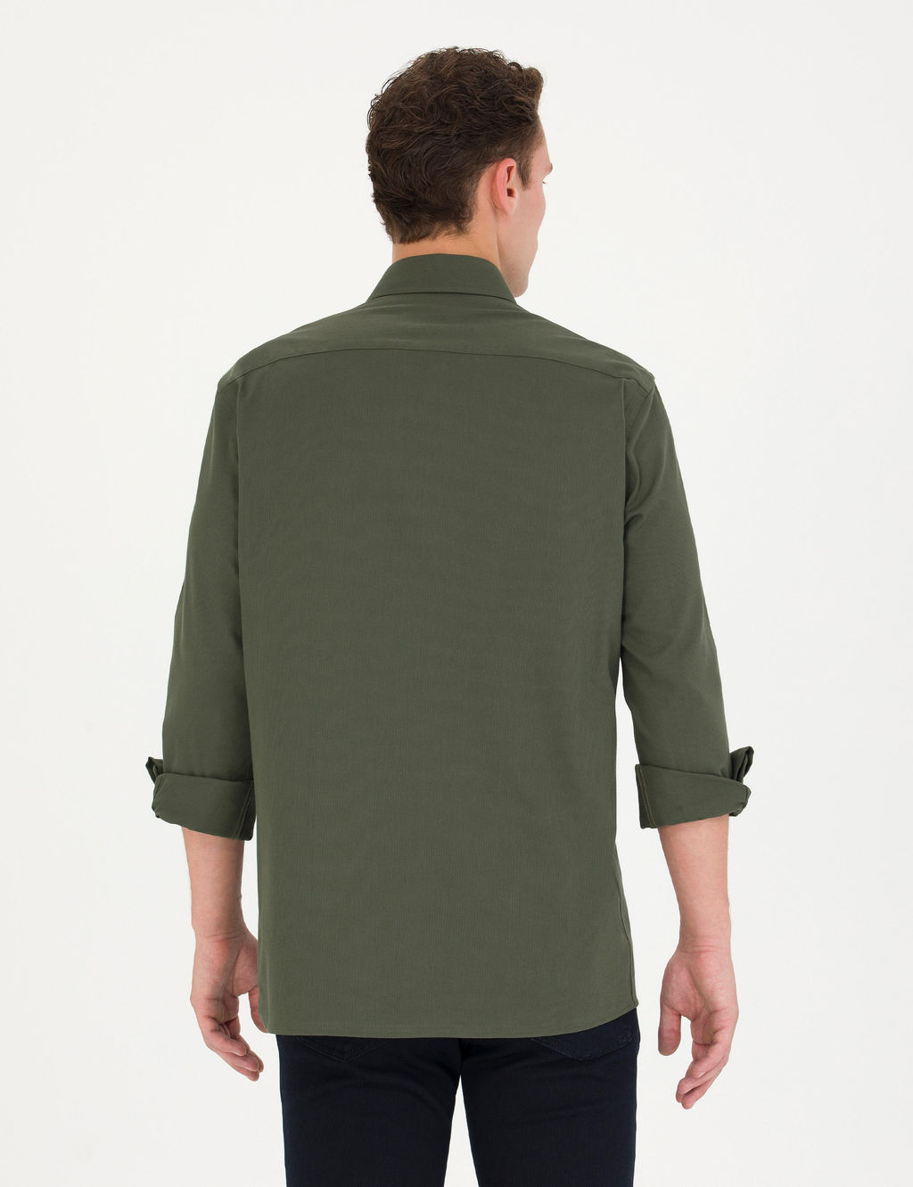 Haki Regular Fit Uzun Kollu G_mlek - Pierre cardin фото 5