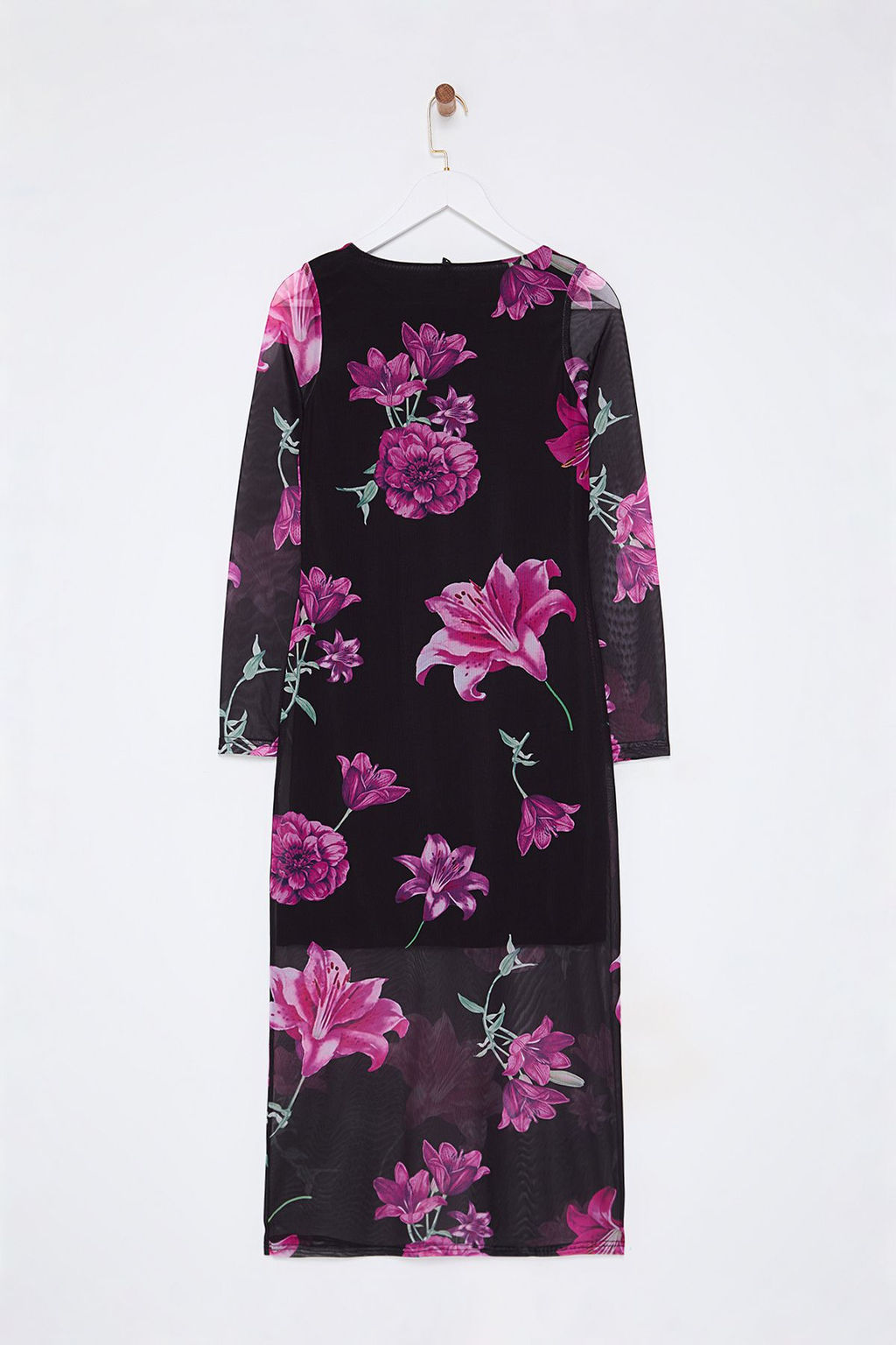 TRENDYOLMILLA Cok Renkli Bisiklet Yaka Bask?l? Astarl? Vucuda Oturan Tul Midi Orme Orme Elbise TWOAW24EL00605 фото 21